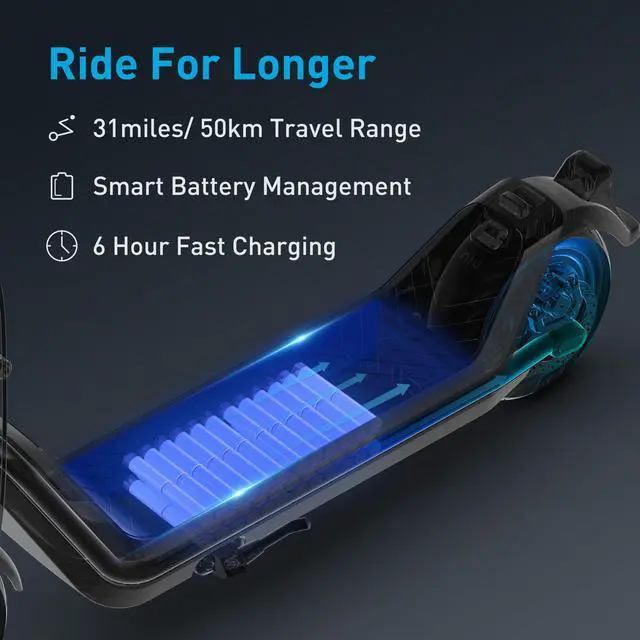 Alt view image 5 of 7 - NIU KQi3 Pro Electric Scooter Foldable 31 Miles Range Top Speed 20 mph Fast Charging Battery Foldable Commuting