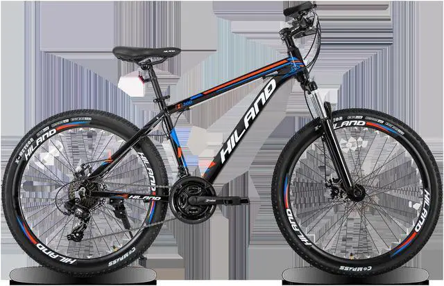 Alt view image 4 of 7 - Hiland 26/27.5Inch Aluminum Mountain Bicycle Bike 24 Speeds with Disc Brake Suspension Fork