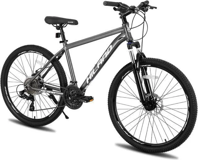 Alt view image 5 of 7 - Hiland 26/27.5Inch Aluminum Mountain Bicycle Bike 24 Speeds with Disc Brake Suspension Fork