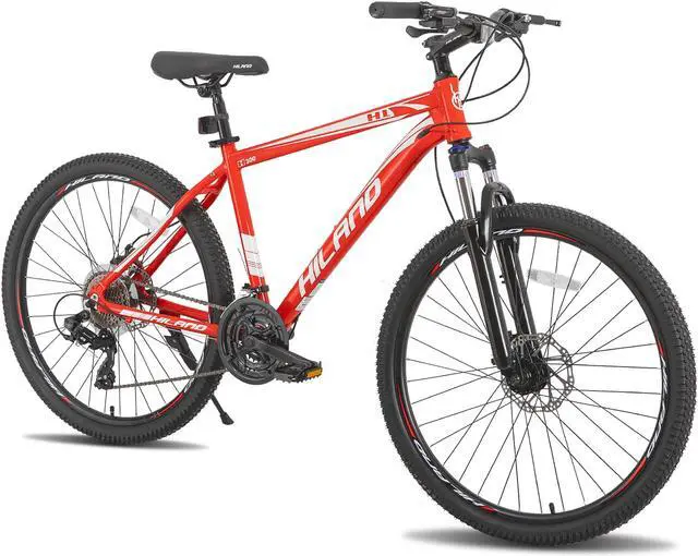 Alt view image 6 of 7 - Hiland 26/27.5Inch Aluminum Mountain Bicycle Bike 24 Speeds with Disc Brake Suspension Fork