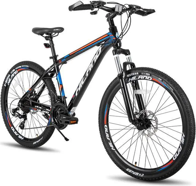 Alt view image 7 of 7 - Hiland 26/27.5Inch Aluminum Mountain Bicycle Bike 24 Speeds with Disc Brake Suspension Fork