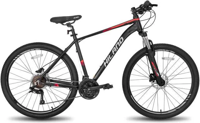 Main image of Hiland Aluminum Mountain Bike 27 Speeds, Hydraulic Disc-Brakes,Lock-Out Suspension Fork,27.5 inch Wheel,for Men Mens Bicycle