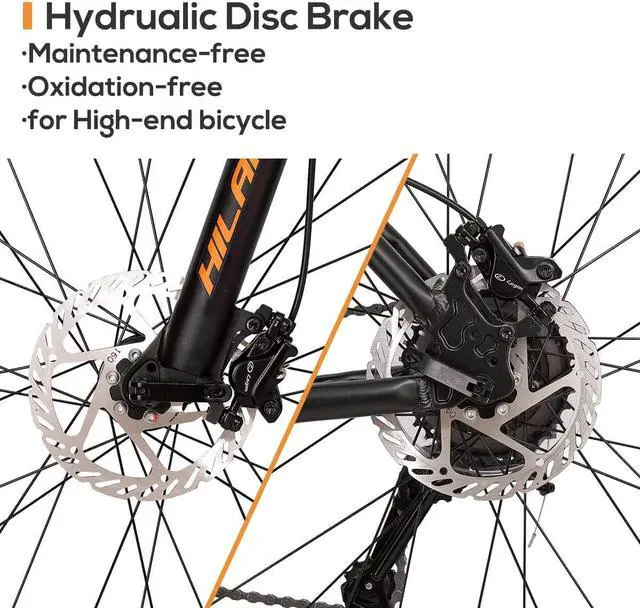 Alt view image 7 of 7 - Hiland Aluminum Mountain Bike 27 Speeds, Hydraulic Disc-Brakes,Lock-Out Suspension Fork,27.5 inch Wheel,for Men Mens Bicycle