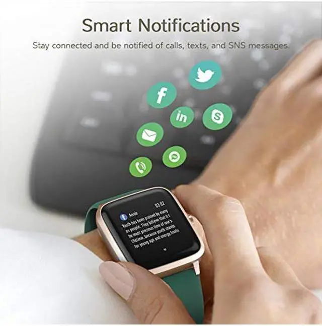Alt view image 2 of 5 - Letsfit ID205L Bluetooth(R) Smart Watch (Emerald)