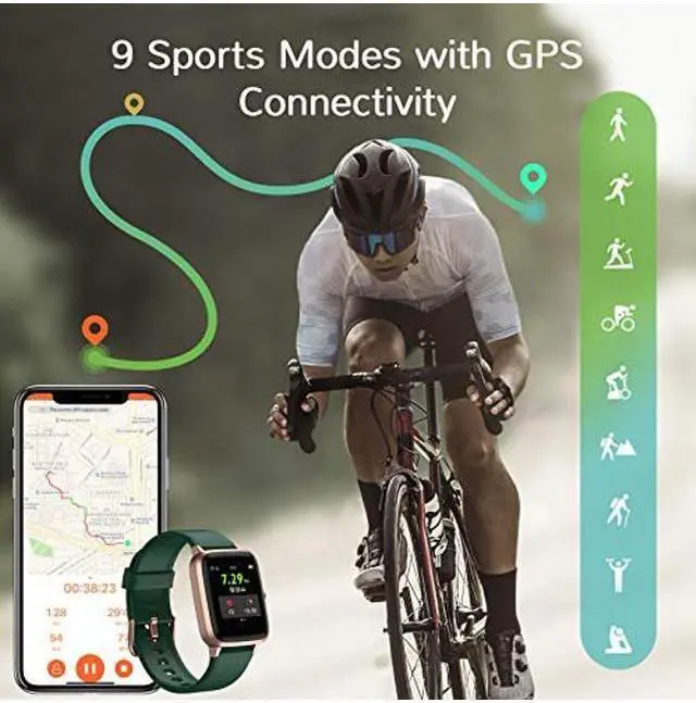 Alt view image 3 of 5 - Letsfit ID205L Bluetooth(R) Smart Watch (Emerald)