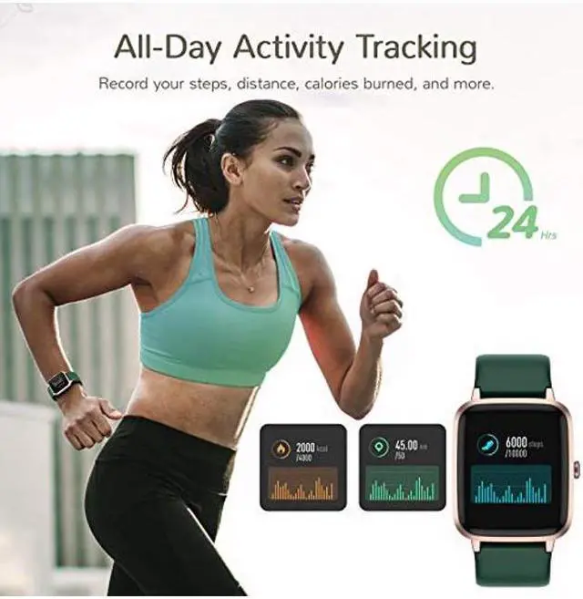 Alt view image 4 of 5 - Letsfit ID205L Bluetooth(R) Smart Watch (Emerald)