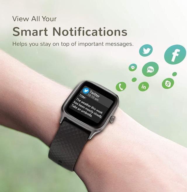 Alt view image 2 of 7 - Letsfit Smart Watch Compatible with iPhone and Android Phones, Fitness Tracker with Heart Rate, Blood Oxygen Saturation, 5ATM Waterproof Smartwatch - EW1