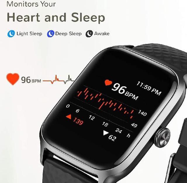 Alt view image 4 of 7 - Letsfit Smart Watch Compatible with iPhone and Android Phones, Fitness Tracker with Heart Rate, Blood Oxygen Saturation, 5ATM Waterproof Smartwatch - EW1