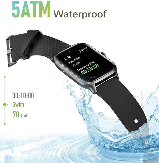 Alt view image 5 of 7 - Letsfit Smart Watch Compatible with iPhone and Android Phones, Fitness Tracker with Heart Rate, Blood Oxygen Saturation, 5ATM Waterproof Smartwatch - EW1