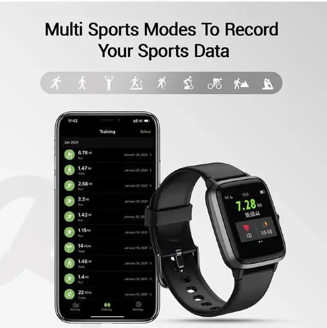 Alt view image 6 of 6 - Letsfit Id205L Bluetooth(R) Smart Watch Green