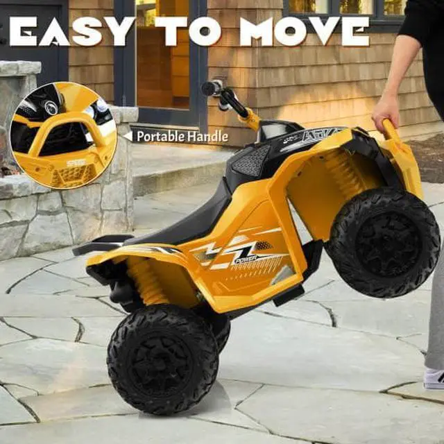 Alt view image 2 of 6 - 12V Kids Ride On ATV with High-Low Speed and Comfortable Seat-Yellow