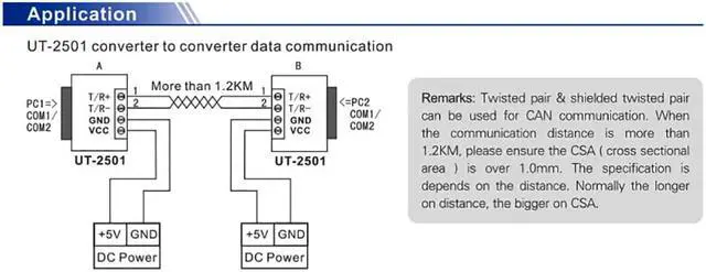 Alt view image 6 of 7 - UOTEK Industrial Grade RS232 to CAN BUS Level Converter Canbus to RS-232 Adapter UT-2501 Connector Half Duplex 300BPS-115.2KBP
