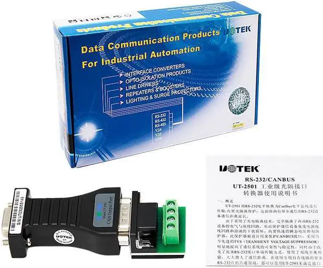 Alt view image 5 of 7 - UOTEK Industrial Grade RS232 to CAN BUS Level Converter Canbus to RS-232 Adapter UT-2501 Connector Half Duplex 300BPS-115.2KBP