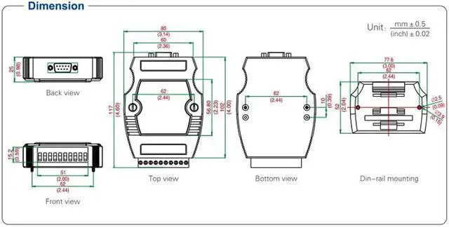 Alt view image 5 of 7 - UOTEK RS-232 to RS-485 Converter Industrial Grade RS485 RS232 Adapter DB9 Connector with Isolation Surge & ESD Protection UT-502 Plug & Play