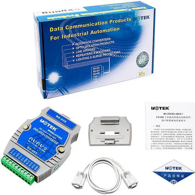 Alt view image 7 of 7 - UOTEK RS-232 to RS-485 Converter Industrial Grade RS485 RS232 Adapter DB9 Connector with Isolation Surge & ESD Protection UT-502 Plug & Play