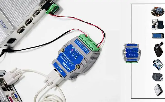 Alt view image 6 of 7 - UOTEK Industrial RS-232 to RS-485 RS-422 Converter DB9 RS232 to RS485 RS422 Adapter RS 232 485 422 Connector Isolation UT-503