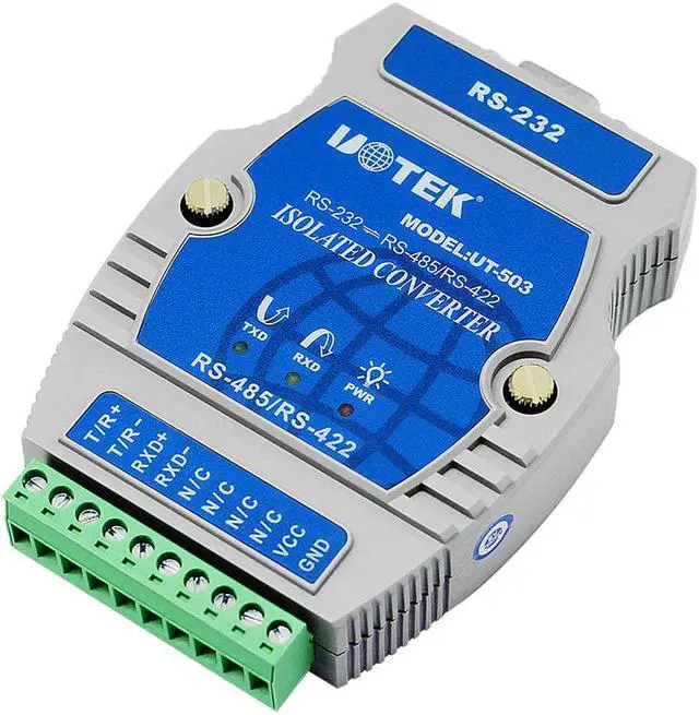 Alt view image 4 of 7 - UOTEK Industrial RS-232 to RS-485 RS-422 Converter DB9 RS232 to RS485 RS422 Adapter RS 232 485 422 Connector Isolation UT-503