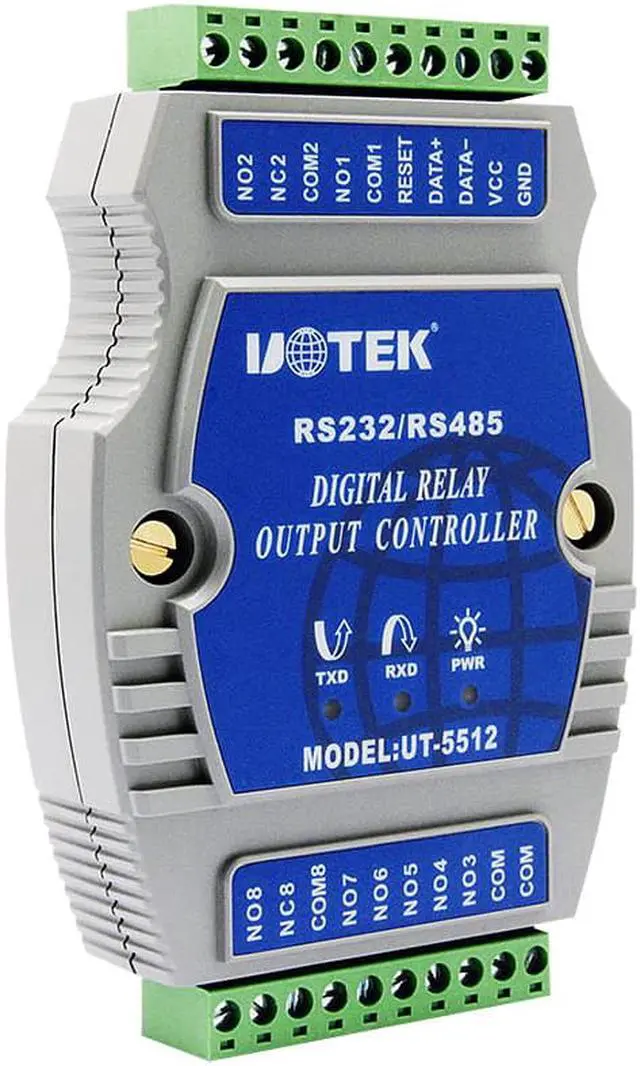Alt view image 2 of 7 - UOTEK 8 Channel Digital I/O Controller RS-485 Opto-electronic Isolation Input Relay Output IO Adapter UT-5512