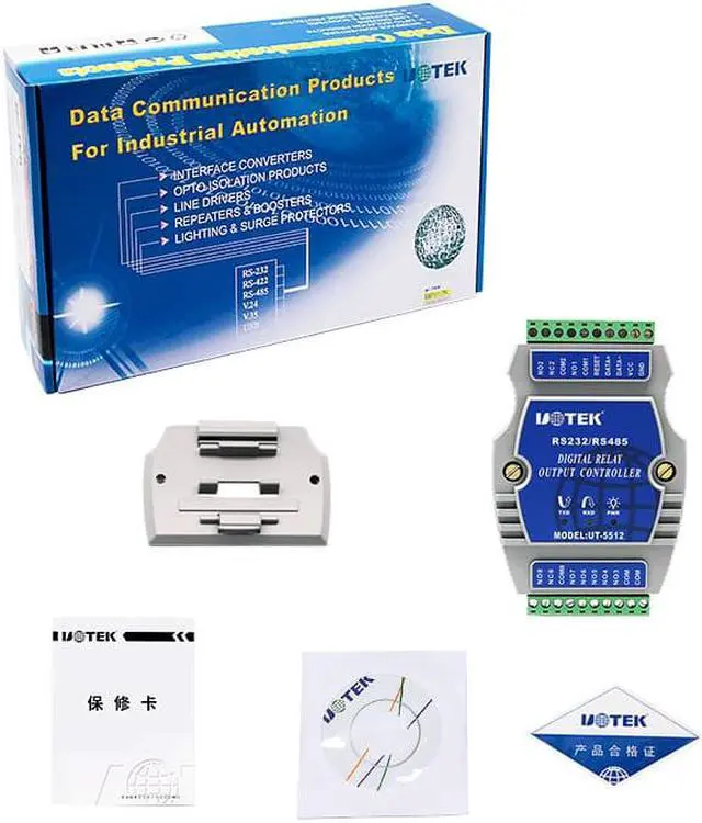 Alt view image 6 of 7 - UOTEK 8 Channel Digital I/O Controller RS-485 Opto-electronic Isolation Input Relay Output IO Adapter UT-5512