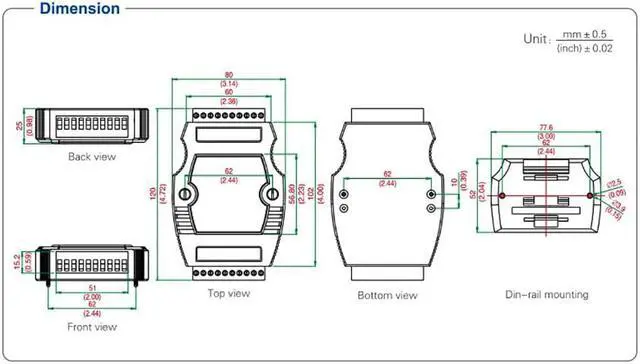 Alt view image 6 of 7 - UOTEK RS232 RS485 to RS485 Hub 4 Ports RS-485 Din Rail Hub Industrial Grade RS485 Serial Converter Hub with 600W Lightning Surge Protection UT-5204