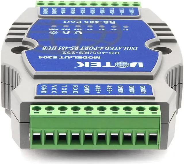 Alt view image 3 of 7 - UOTEK RS232 RS485 to RS485 Hub 4 Ports RS-485 Din Rail Hub Industrial Grade RS485 Serial Converter Hub with 600W Lightning Surge Protection UT-5204