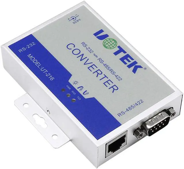 Alt view image 2 of 7 - UOTEK RS232 to RS485 RS422 Converter RS-485 RS-422 to RS-232 Adapter DB9 Com Connector RJ45 Port 600W Lightning Surge Protection UT-216