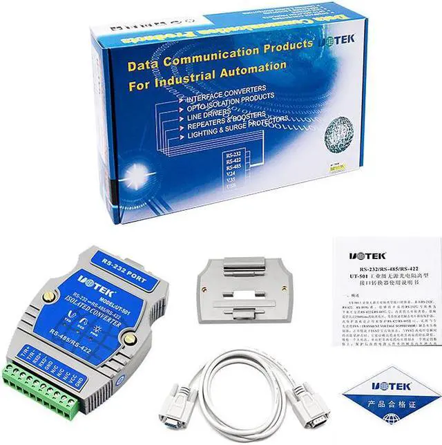 Alt view image 5 of 7 - UOTEK RS232 to RS485 RS422 Port-Powered Converter RS-232 to RS-422 Adapter Industrial Grade RS-232 to RS-485 Connector with Isolation Surge ESD Protection UT-501