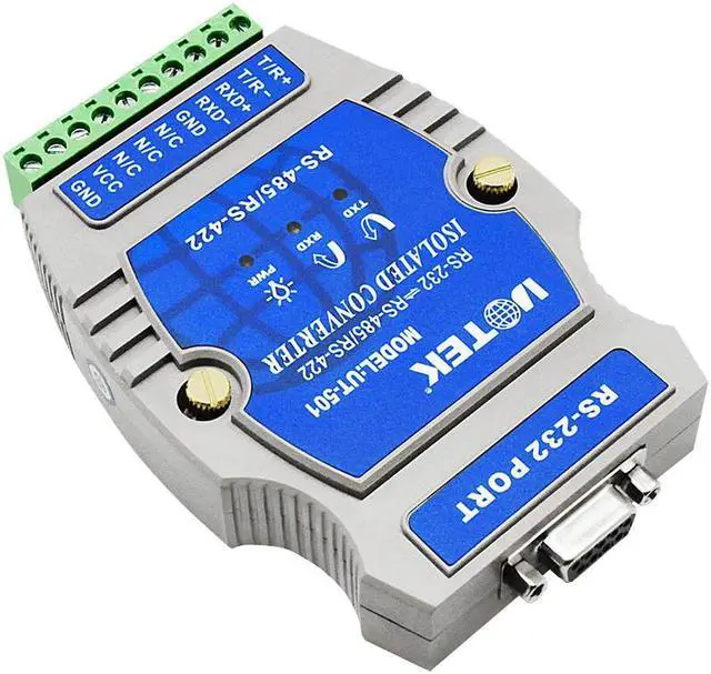 Alt view image 2 of 7 - UOTEK RS232 to RS485 RS422 Port-Powered Converter RS-232 to RS-422 Adapter Industrial Grade RS-232 to RS-485 Connector with Isolation Surge ESD Protection UT-501