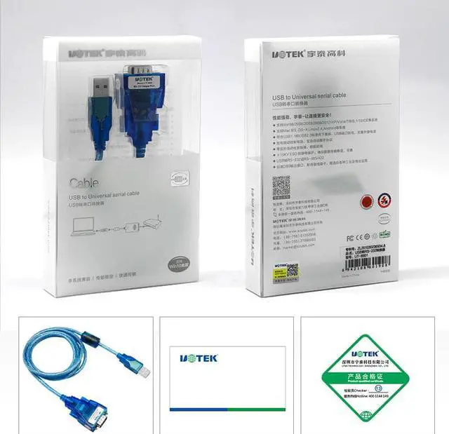 Alt view image 7 of 7 - UOTEK 4.92FT USB to RS232 Converter Adapter FTDI Chip Compatible with USB2.0 1.5M Serial Cable DB9 Malel Port ±15KV ESD Protection UT-8801