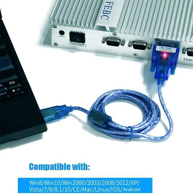 Alt view image 4 of 7 - UOTEK 4.92FT USB to RS232 Converter Adapter FTDI Chip Compatible with USB2.0 1.5M Serial Cable DB9 Malel Port ±15KV ESD Protection UT-8801