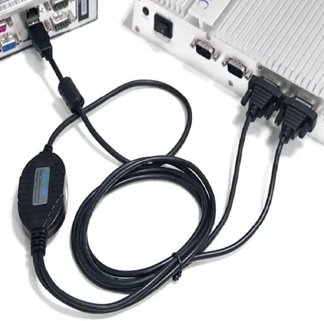 Main image of UOTEK Industrial Grade USB to RS232 Converter 1.5M USB2.0 to RS-232 2 Ports Cable Adapter DB9 Com Expansion Connector with ESD Protection UT-8812