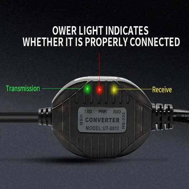 Alt view image 4 of 7 - UOTEK Industrial Grade USB to RS232 Converter 1.5M USB2.0 to RS-232 2 Ports Cable Adapter DB9 Com Expansion Connector with ESD Protection UT-8812