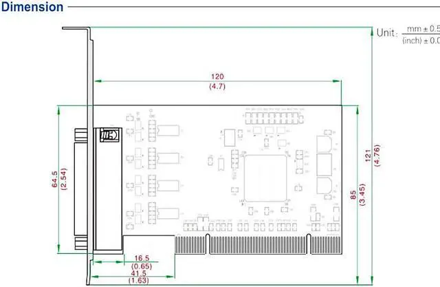 Alt view image 7 of 7 - UOTEK Industrial PCI to 4 Ports RS232 High Speed Serial Card RS232 to PCI DR44 Expansion Converter DB9 Connector UT-764 Adapter with ESD Protection
