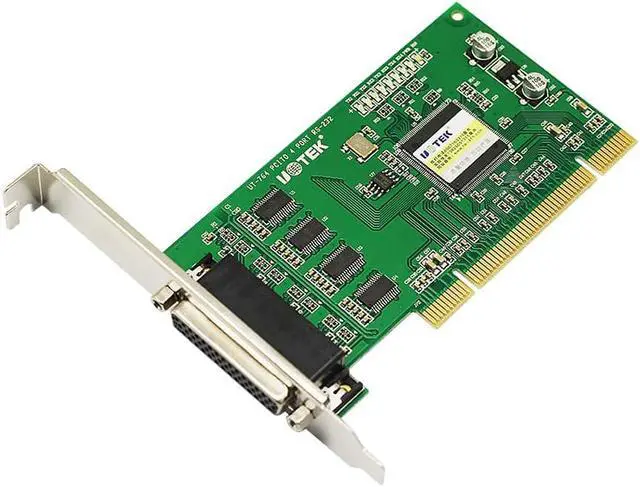 Alt view image 2 of 7 - UOTEK Industrial PCI to 4 Ports RS232 High Speed Serial Card RS232 to PCI DR44 Expansion Converter DB9 Connector UT-764 Adapter with ESD Protection