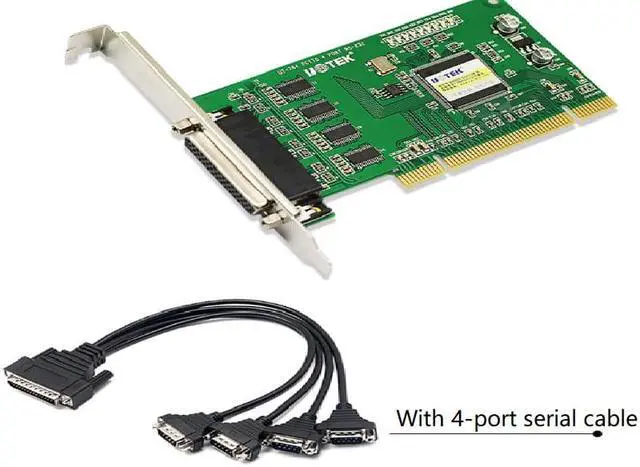 Alt view image 4 of 7 - UOTEK Industrial PCI to 4 Ports RS232 High Speed Serial Card RS232 to PCI DR44 Expansion Converter DB9 Connector UT-764 Adapter with ESD Protection