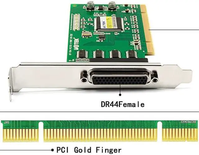 Alt view image 3 of 7 - UOTEK Industrial PCI to 4 Ports RS232 High Speed Serial Card RS232 to PCI DR44 Expansion Converter DB9 Connector UT-764 Adapter with ESD Protection