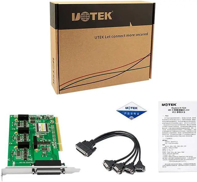Alt view image 5 of 7 - UOTEK Industrial PCI to 4-Port RS232 High-Speed Serial Card with Optical Isolation RS232 Serial Expansion Card DB9 Connector Adapter UT-764I