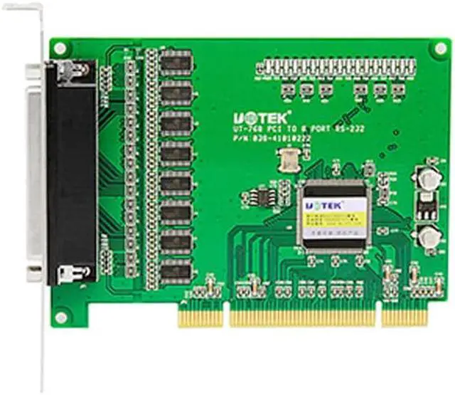 Alt view image 2 of 7 - UOTEK Industrial PCI to RS-232 Serial Card RS232 8 Ports High Speed DR62 Converter DB9 Connector RTS/CTS XON/XOFF Control UT-768