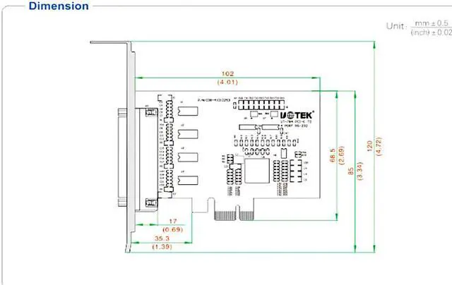 Alt view image 7 of 7 - UOTEK Industrial 4-Port RS-232 PCI-E Multi-Serial Cards RS232 to PCIE High Speed Converter Adapter with DR44 Female 1pc Designed for POS and ATM UT-784 Support 256byte FIFO Driver and Built-in Hardwar