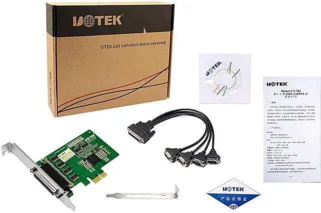 Alt view image 5 of 7 - UOTEK Industrial 4-Port RS-232 PCI-E Multi-Serial Cards RS232 to PCIE High Speed Converter Adapter with DR44 Female 1pc Designed for POS and ATM UT-784 Support 256byte FIFO Driver and Built-in Hardwar