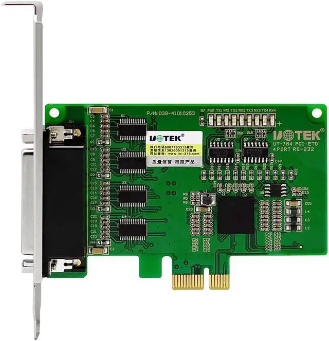 Alt view image 4 of 7 - UOTEK Industrial 4-Port RS-232 PCI-E Multi-Serial Cards RS232 to PCIE High Speed Converter Adapter with DR44 Female 1pc Designed for POS and ATM UT-784 Support 256byte FIFO Driver and Built-in Hardwar