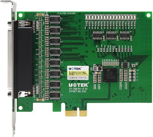 Alt view image 3 of 7 - UOTEK Industrial PCI-E to 8-port RS-232 Serial Card PCIE to RS232 High Speed DR62 Converter Com DB9 Connector 4U UT-788 Support 256byte FIFO Driver and Built-in Hardware and Software