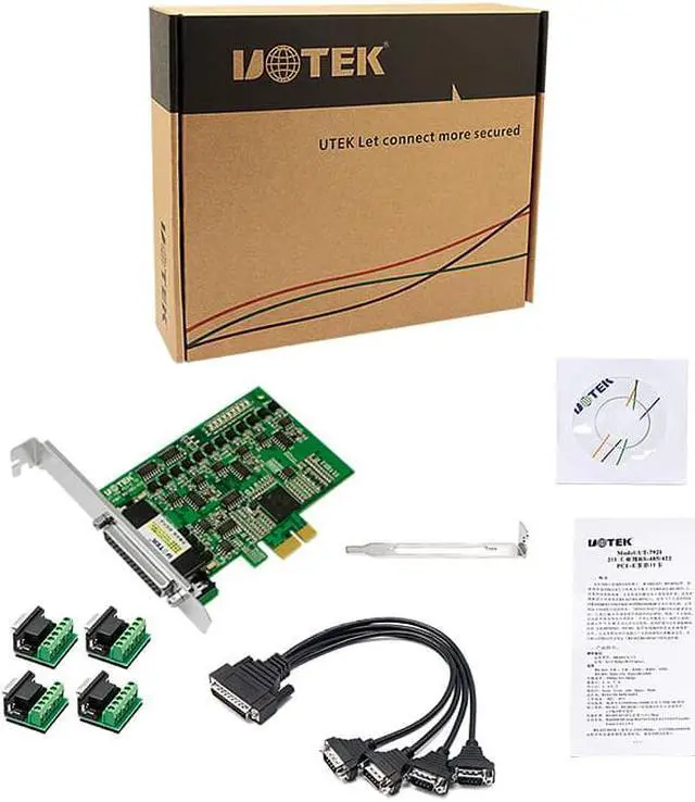 Alt view image 5 of 7 - UOTEK Industrial PCI-E to RS-485 RS-422 4 Ports Serial Card PCIE to RS485 RS422 High Speed Converter DB9 Com Connector PC Serial Expansion Card UT-794 Support Win10/XP/Vista/Win7/8/8.1/NT4.0/CE 4.2/5.