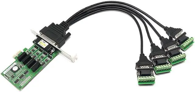 Alt view image 2 of 7 - UOTEK Industrial PCIE to 4-Port RS485 RS422 Serial Card PCI-E to RS-485 RS-422 High Speed Converter Adapter DR44 Connector Optical Isolation 1.2Km Transmission Distance 4U UT-794I