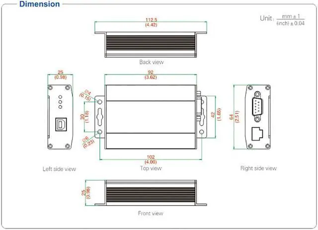 Alt view image 6 of 7 - UOTEK USB to RS-485 RS-422 Converter USB2.0 RS485 RS422 RJ45 Conversion Adapter Connector UT-820E with Optical Isolation Auto Detection