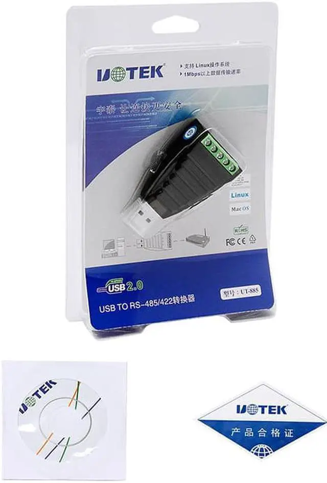 Alt view image 5 of 7 - UOTEK USB to RS-485 RS-422 Converter RS422 RS485 to USB 2.0 Adapter Serial Connector ESD Static Protection 5-pin Terminal Block UT-885 Win7/8/8.1/10/XP/Vista/CE/Mac/Linux
