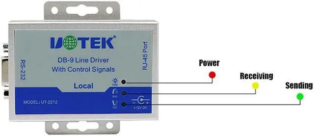 Alt view image 4 of 7 - 1Pair UOTEK Industrial Grade RS-232 Serial Extension Driver Converter RS232 Adapter UT-2212 Long Distance Extender Connector