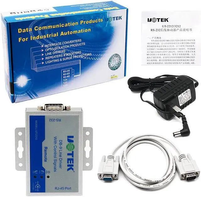 Alt view image 6 of 7 - 1Pair UOTEK Industrial Grade RS-232 Serial Extension Driver Converter RS232 Adapter UT-2212 Long Distance Extender Connector