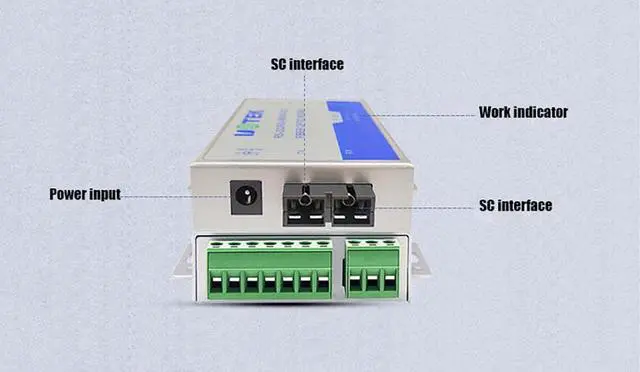 Alt view image 4 of 7 - 2PCS UOTEK RS232 RS485 RS422  to Fiber Optic MODEM SC ST FC Ports 460kbps Optical-Fiber Converter Transceiver Supports Master-slave Mode UT-277