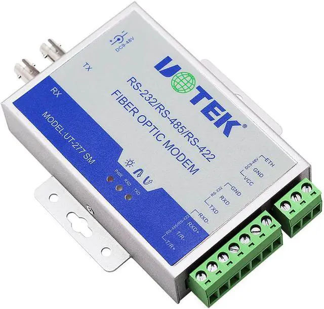 Alt view image 6 of 7 - 2PCS UOTEK RS232 RS485 RS422  to Fiber Optic MODEM SC ST FC Ports 460kbps Optical-Fiber Converter Transceiver Supports Master-slave Mode UT-277
